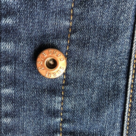 Parasuco Jeans Button Down Medium Wash Flannel Lined Denim Jacket Size S NWT - Picture 8 of 14